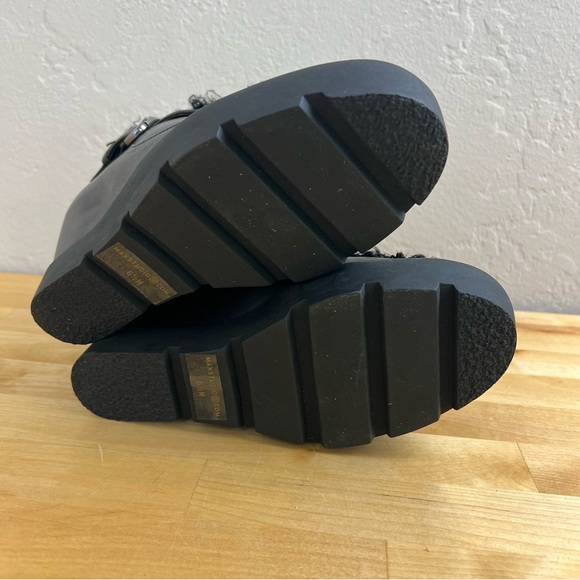 NEW Max Studio Zander Fuzzy Black Hidden Wedge Ankle Boots Size 6.5 - Picture 9 of 9